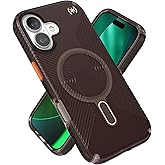 Speck Presidio LUX Grip for iPhone 17 Case, ClickLock Interlock, Slim Protective Case, Luxury Shade Matte/Orange