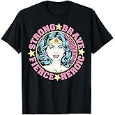 DC Comics Wonder Woman Strong Brave Vintage Wrap Around T-Shirt