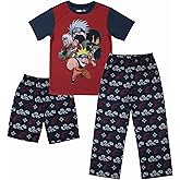 Bioworld Naruto Youth 3-Piece Sleep Set with Tee Shirt, Shorts, and Sleep Pants