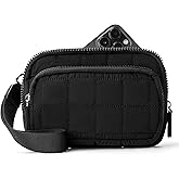 VONAL Wristlet Wallets for Women Nylon Quilted Wallet with 3 Zipper Purse for Travel Credit Card Holder Phone Organizer