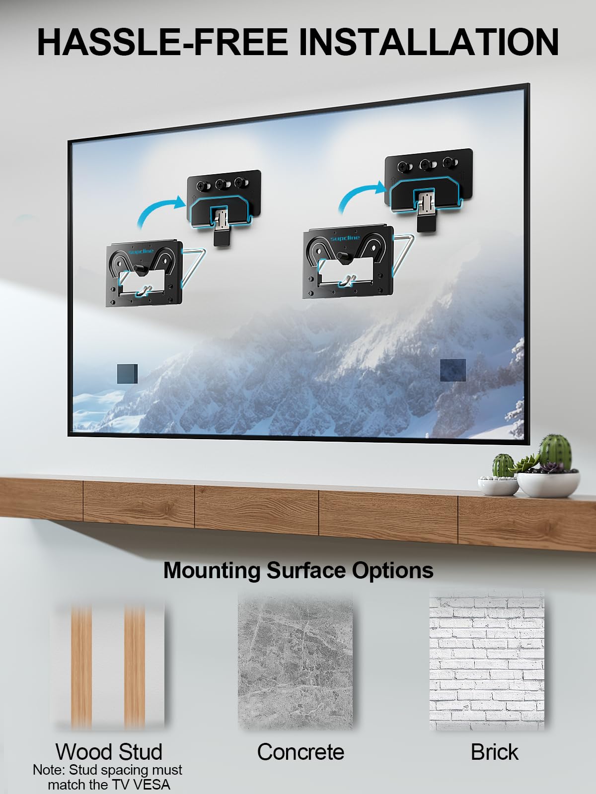 Ultra Slim TV Wall Mount Compatible with 14