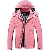 MOERDENG Women's Waterproof Rain Jacket Outdoor Lightweight Hooded Raincoat for Hiking Travel