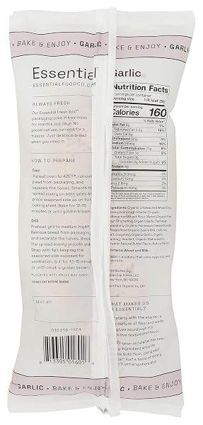 ESSENTIAL BAKING COMPANY ORGANIC BAKE AT HOME GARLIC SOURDOUGH BREAD, 16 OZ