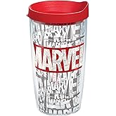 Tervis Marvel Logo Made in USA Double Walled Insulated Tumbler Travel Cup Keeps Drinks Cold & Hot, 16oz, Classic