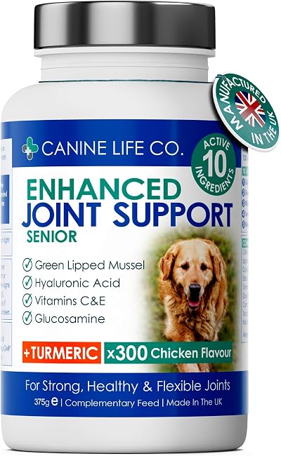 Canine Life Co Senior Enhanced Hip & Joint Support for Dogs 300 Tablets UK Made