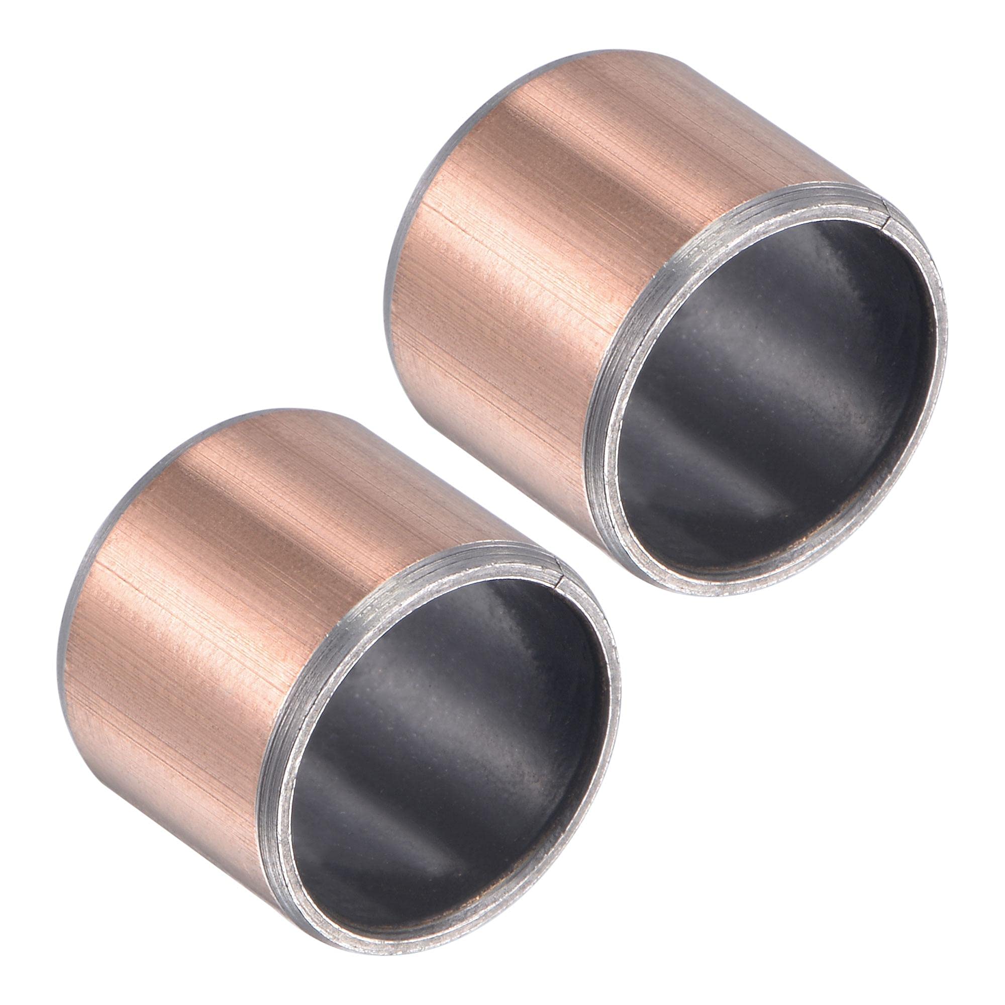 sourcing map Sleeve Bearing 1/2" Bore x 19/32" OD x 1/2" Length Plain Bearings Wrapped Oilless Bushings 2pcs Self-Lubricating for Industry Equipment