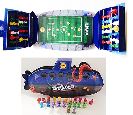 Geschenkpost24 2X LIDL STIKEEZ Komplettset Sammelalbum mit Stikeezsatz befüllt U-Boot (2015) und Fussballalbum (2016)
