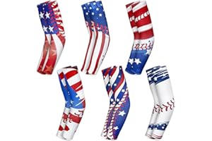 Bunnycool 6 Pairs Baseball Arm Sleeve Youth Sports Elbow Compression Basketball Shooter Sleeve Sun Protection Anti Slip