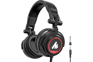 MAONO Professional Studio Monitor Headphones - Over Ear Closed Back Headphones Wired with Detachable Cable for Podcast, Recor