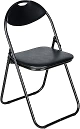 Nyxi Set of 4 Folding Chairs Padded Paris Faux Leather Black view 7