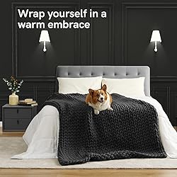 YnM Weighted Blanket, Handmade Chunky Yarn Knitted
