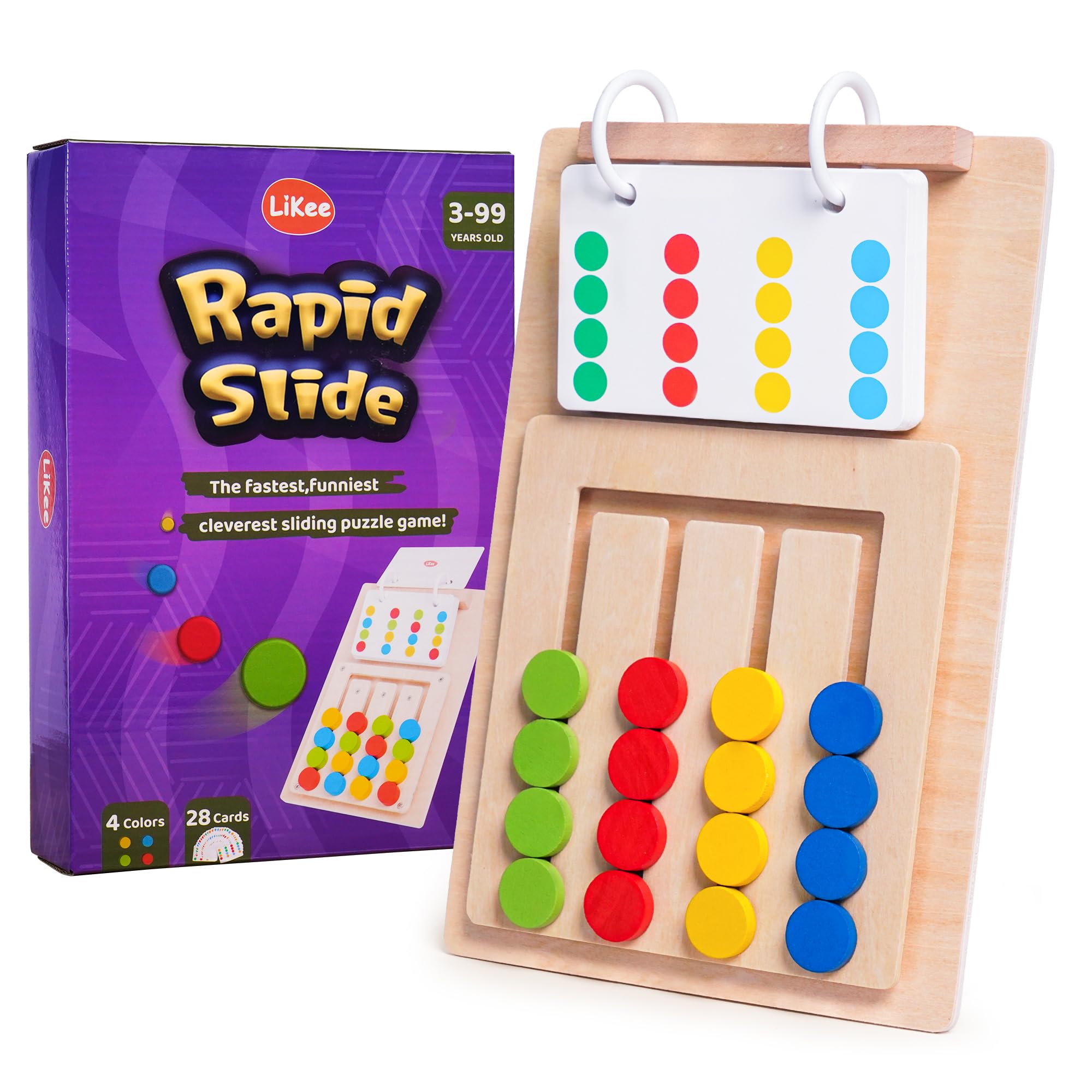 Photo 1 of ***MISSING CARDS***
LiKee Slide Puzzle Color Sorting Matching Toys, Airplane Car Travel Busy Board for Toddler No-Lose-Parts and Portable, Montessori Wooden Educational Toys Board Games for Kids Boys Girls 3+ Years Old