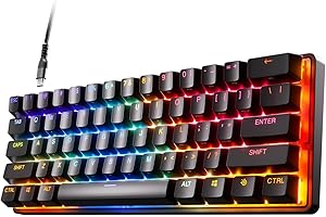 SteelSeries Apex Pro Mini HyperMagnetic Gaming Keyboard – World’s Fastest Keyboard – Adjustable Actuation – Compact 60% Form 