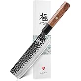 KYOKU Nakiri Knife, Kage Series 7" Kitchen Knife with 3-Layer Laminated Steel Blade Rosewood Handle, Japanese Nakiri Chef Knife with Sheath, Vegetable Knife for Chopping Slicing Mincing and More