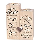 Double-Sided Printing - to My Bestie Because of You I Laugh a Little Harder Thank You for Being My Unbiological Sisters Personalized Friendship Birthday Gift Bestie Friend Candle Holder Sister