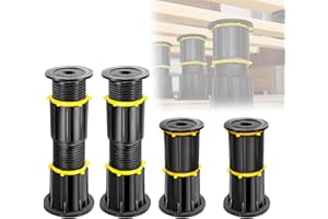 SYUSLYT 4-Pack Adjustable Height Bed Support Legs, Upgraded Bed Frame Support Legs, Bed Legs Replacement Parts for Frame Center (8.3''-13.4")