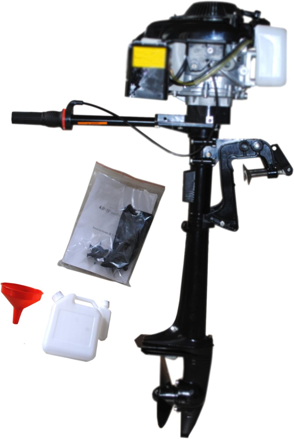 4HP 4-Stroke Outboard Motor Engine, 52CC Boat Engine Air Cooling CDI System for Fishing Boats, Sailboats, and Small Yachts