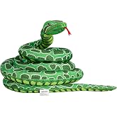 BRINJOY Giant Snake Stuffed Animal, 149 inch Large Lifelike Jumbo Animal Plush Toy for Kids, Curving Huge Snake for Boys &amp; Girls Gift on Birthday Baby Shower Party
