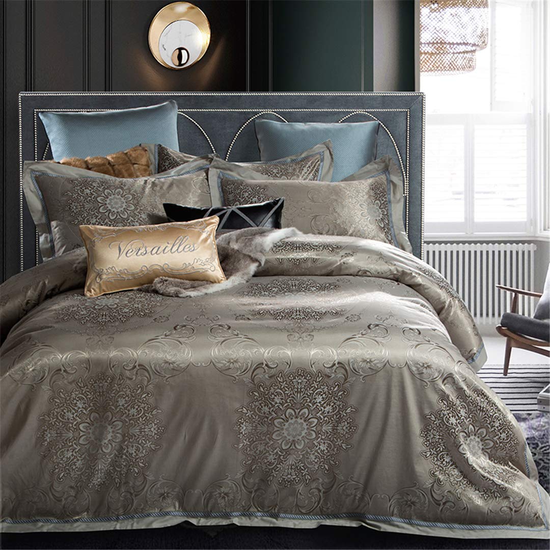 Amazon Com Essentialfurniture Satin Cotton Blue Silver