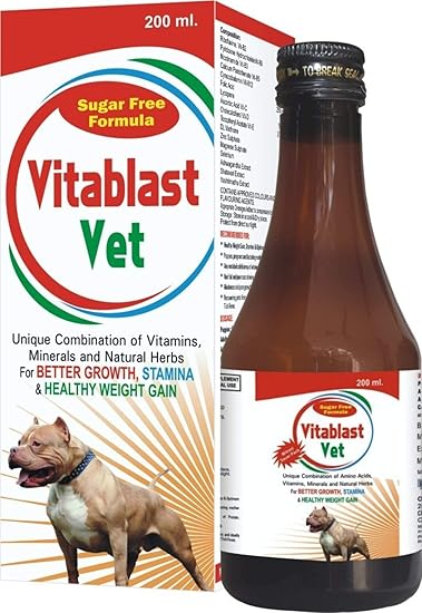 wuff-wuff Vitablast Vet Multivitamin & Multimineral Syrup for Dogs/Cats and Pups/Kitten - 200ml