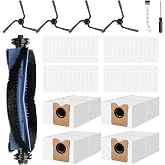 Accessories Kit for Self-Empty eufy C10 Robot Vacuum, Replacement Parts | Include 1 Main Brush, 4 Dust Bags, 4 Washable Filters, 4 Side Brushes, 1 Cleaning Tool and 1 Screwdriver, 15 Pcs