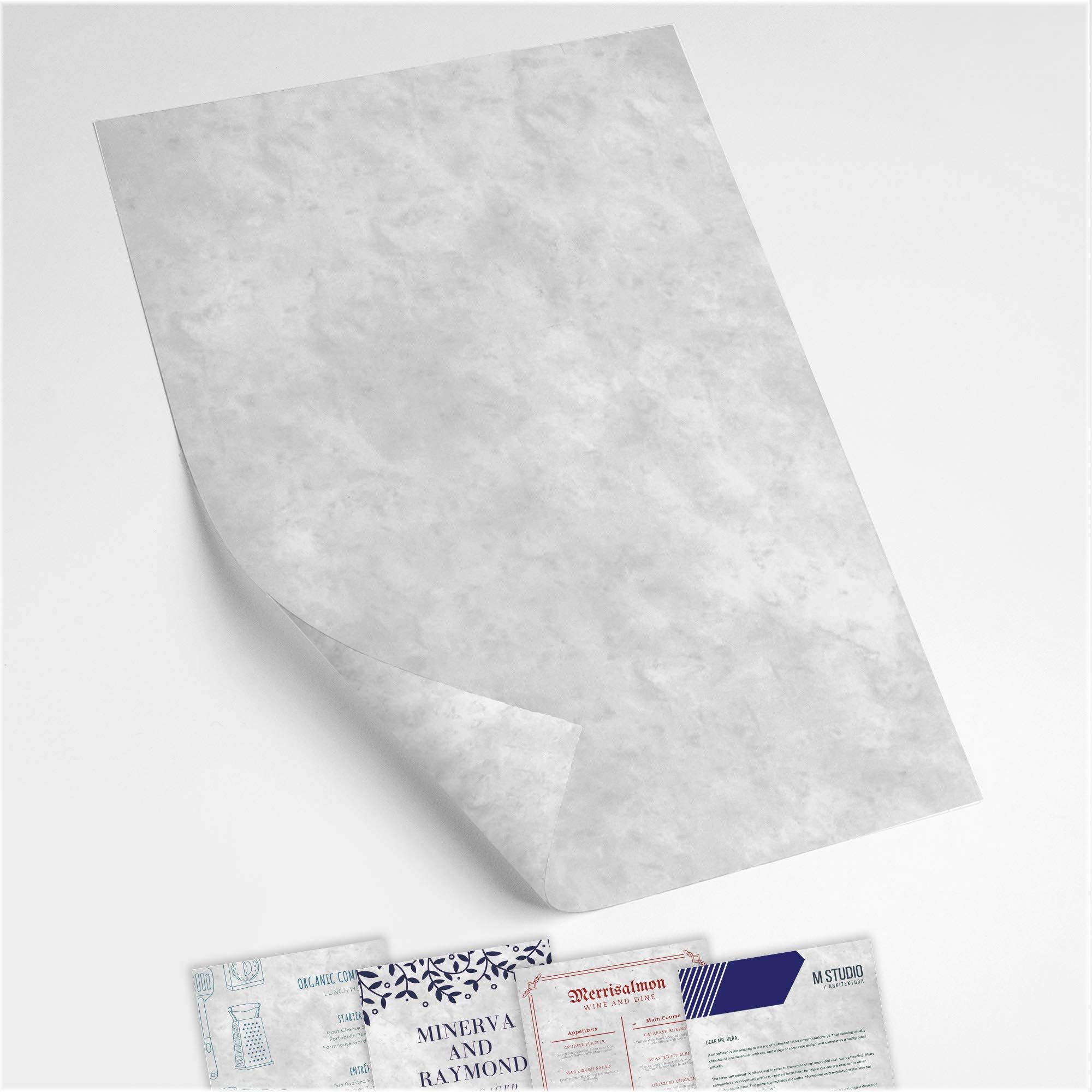 Extra Thick Marble Paper - Cloud Grey - 200 GSM Card - 30 Sheets