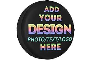 Custom Spare Tire Cover Personalized Photo Text Logo Tire Cover Waterproof Cover Protectors for Camper Travel Trailer Truck S