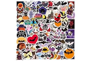 100 PCS Funny Happy Halloween Bat Sticker,Pumpkin Halloween Decal For Car Bumper Window Laptop