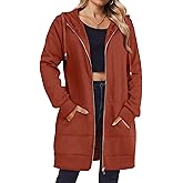 Zeagoo Women's Zip Up Hoodies Long Tunic Sweatshirts Oversized Fleece Casual Long Sleeve 2026 Fall Hoodie Jacket Coat