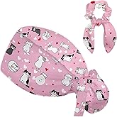 Working Cap Scrub Caps for Women, Nurse Hat Women Ponytail, Scrub Hats with Sweatband Buttons Adjustable Nurse Caps