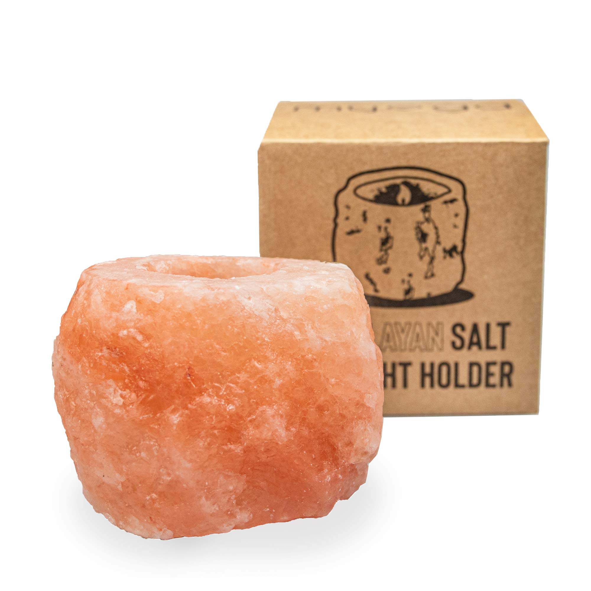 Myga Himalayan Salt Tealight Candle Holder - Authentic Pink Rock Salt Tea Light Holder - Natural Shaped Crystal Tea Candle Holder - Aromatherapy Candle for Meditation Accessories