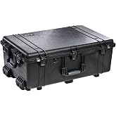 Pelican 1650 Case No Foam (Black) | Watertight wheeled hard case with automatic purge valve and O-ring seal for photographers, videographers and professionals