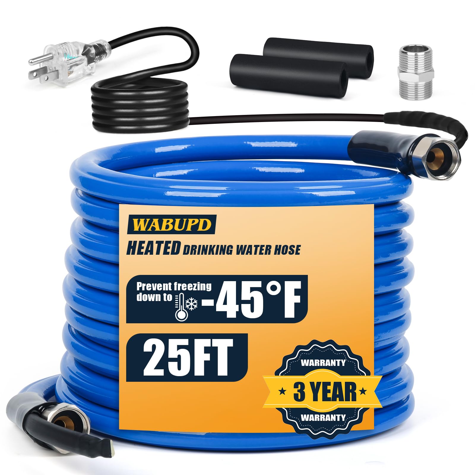 Photo 1 of 25FT Heated Water Hose for RV,Heated Hose,Anti-freezing Temperature Down to -47°F, Great Rv Accessories for Campers, Livestock, Agriculture (25FT)