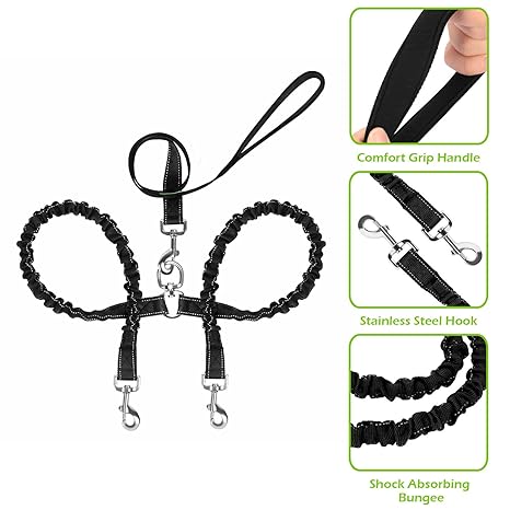 Pecute Hunde hundeleine Gross Hunde Einziehbar Hundeleine mit leuchtenden reflektierenden Maschen, ergonomischem Griff und Ru