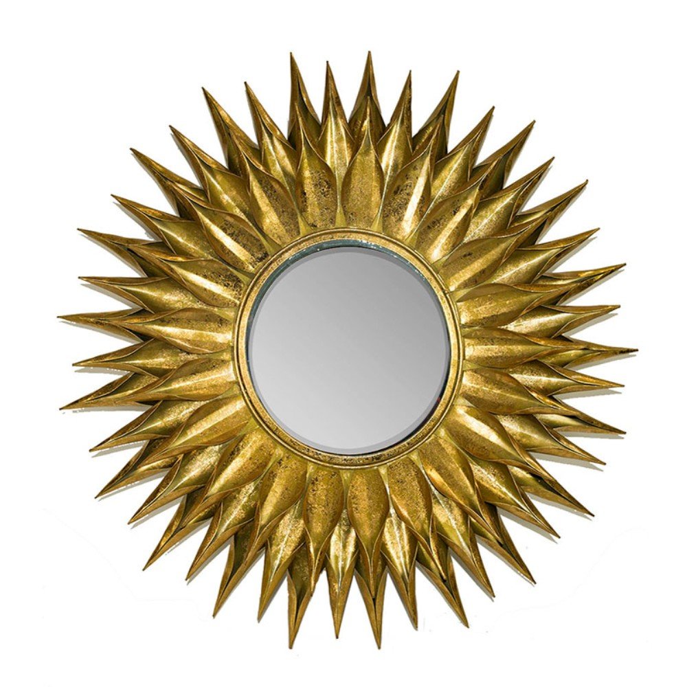 Essential Decor EN27201 Round Wall Mirror Golden, 32 x 32