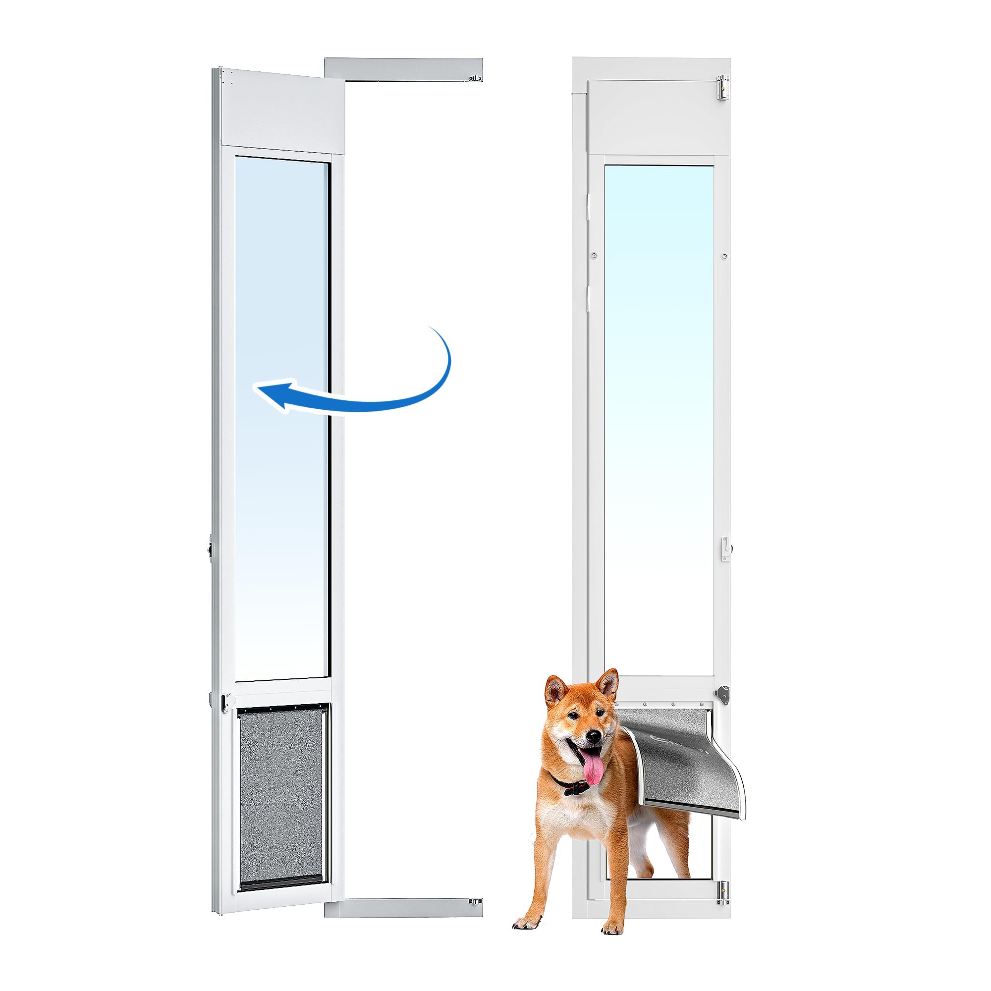 Photo 1 of Large Dog Door for Sliding Glass Door,Openable Pet Door for Sliding Glass Doors?All-Metal Framed & Panel & Lock,Adjustable 75 7/8" to 81" Slider Height -Large