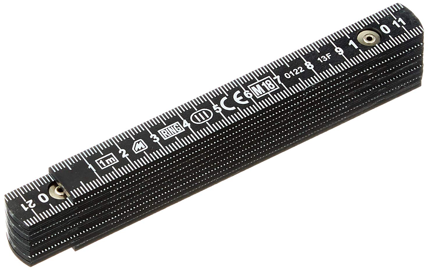 Metrica 19060 1m Small Fiberglas Folding Rule - Black