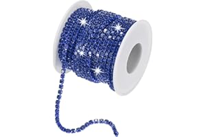 M METERXITY Crystal Rhinestone Close Chain, 4 mm 10 Yards Crystal Single Row Trimming Claw Cup Chain Roll for Sewing Crafts/D