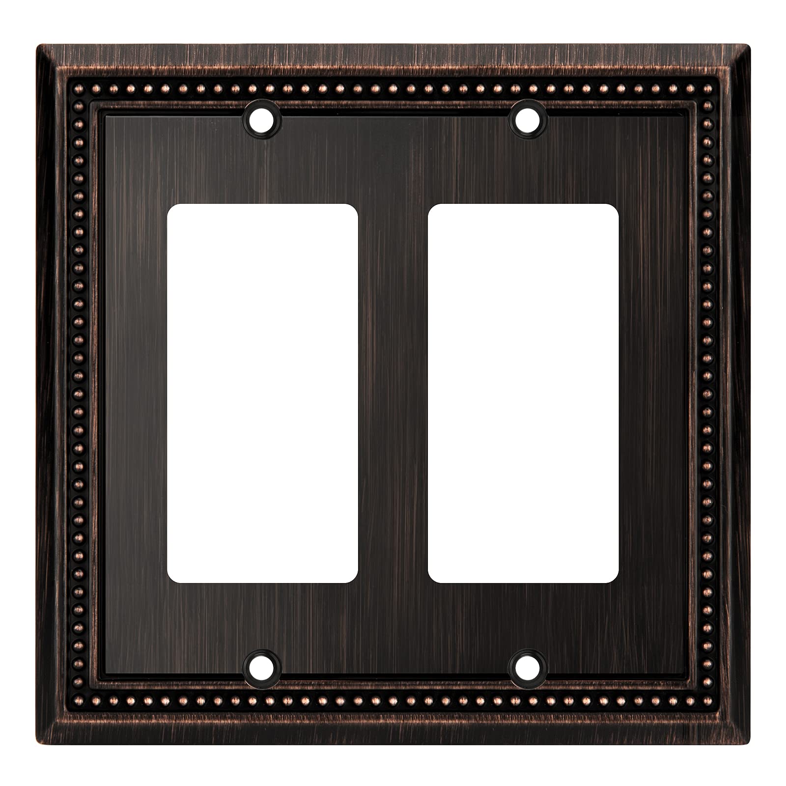 Photo 1 of Henne Bery Sunken Pearls Heavy Duty Decorative Wall Plate Switch Plate Outlet Cover (Double Decorator, Aged Bronze)