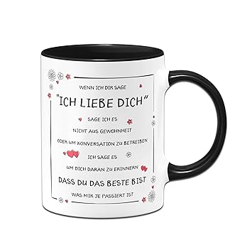 Tassenbrennerei Tasse Mit Spruch Ich Liebe Dich Geschenk Für Freundin Geschenk Für Freund Tassen Mit Sprüchen Schwarz
