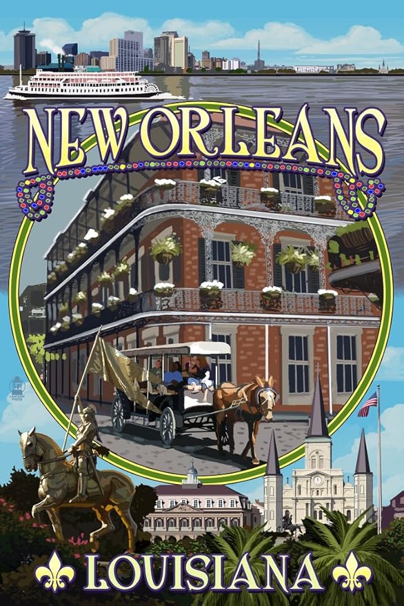 New Orleans, Louisiana Montage (9x12 Art Print, Wall