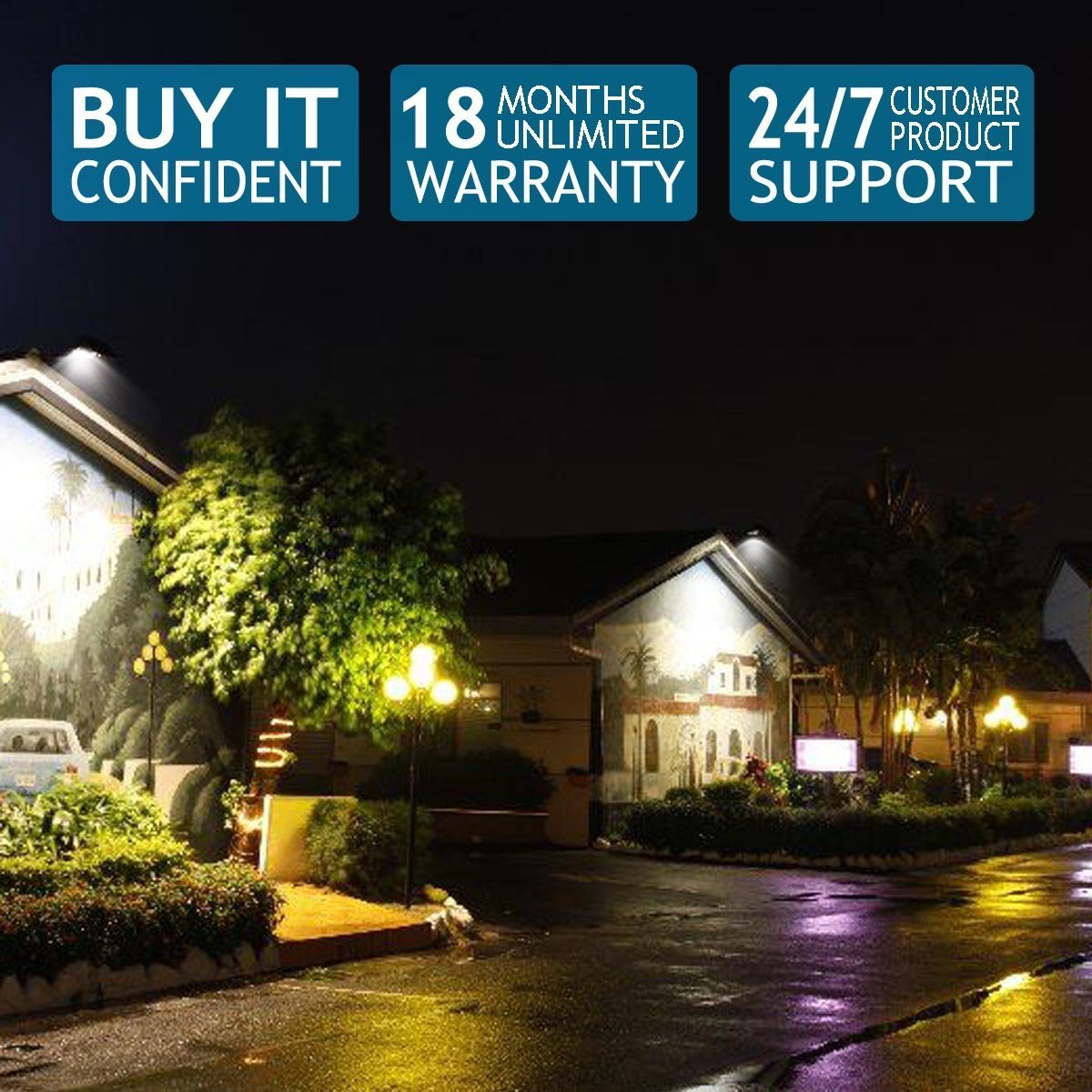 GLW 12V AC or DC LED Flood Light,10W Mini IP65 Waterproof Outdoor Light,900LM,3000K,Warm White Security Light,80W Halogen Bulb Equivalent[2 Pack]