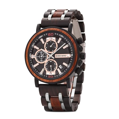 BOBO BIRD S18-1 Mens Wood Watch Stylish Wooden Stainless Steel