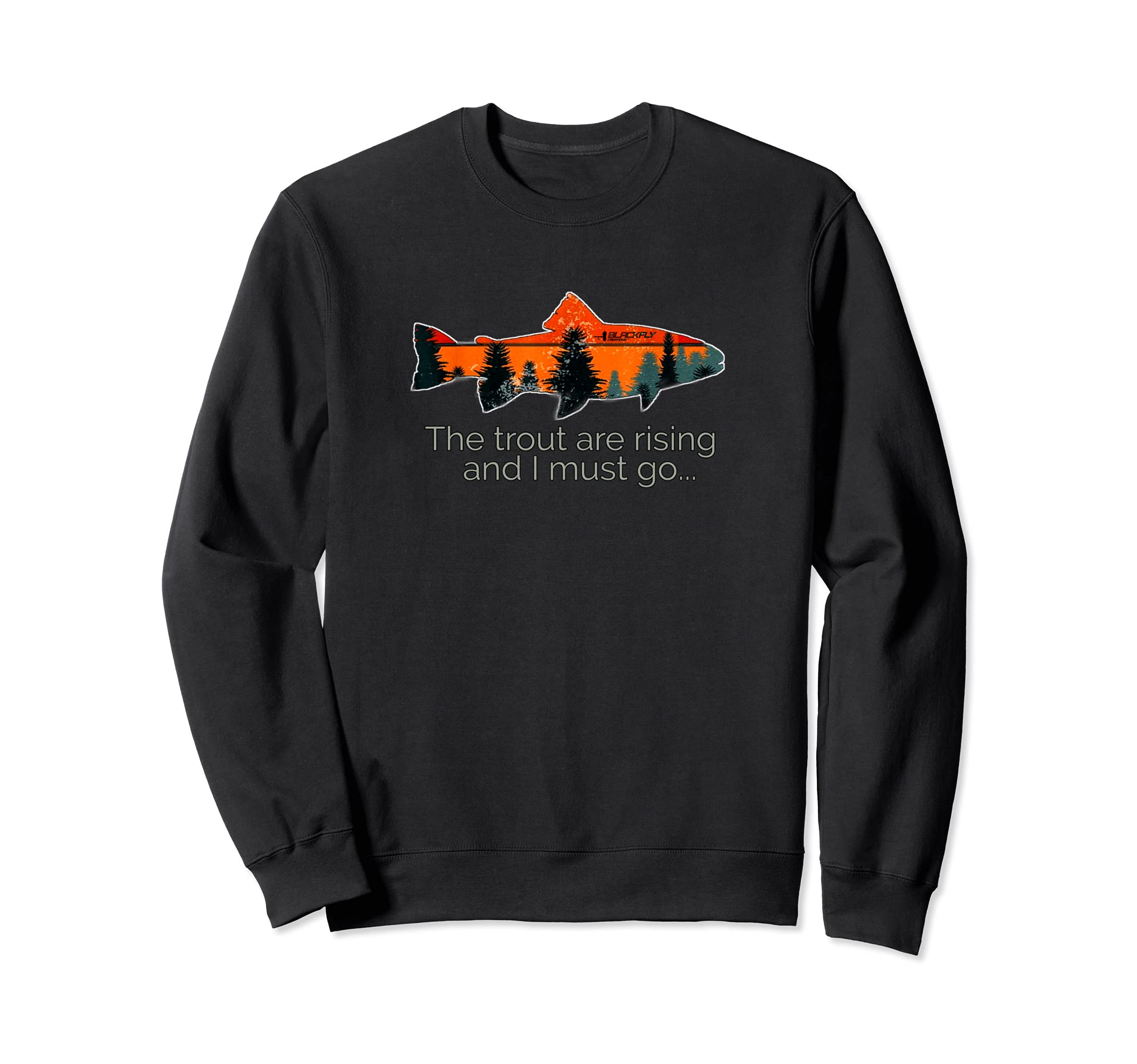Fly Fishing Apparel & Decor Rising Trout Flies by Black Fly Sweatshirt