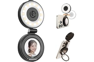 ULANZI LM23 Selfie Light Magnetic Ring Lights with Mirror 360° Adjustable Phone Light for Selfies/Video Calls/Conference/Vlog