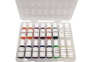 KINGFINGER 12 Colors Candle Dye - Candle Making Liquid Colorants for Soy Wax,Beeswax, Gel, Palm Wax (12 Bottles + 4 Pack Essence)