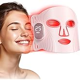 Red Light Therapy for Face, 4 Modes LED Face Mask Light Therapy, 2000mAh Cord-Free Controller with 400 LEDs, Blue, Orange, 850nm Near-Infrared Light Mask with Timer Function for Valentines Day (Pink)