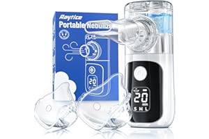 RAYTICE Portable Nebulizer for Adults and Kids,Handheld Nebulizer with Smart LED Display,3 Modes & Auto-Cleaning,Rechargeable mesh Nebulizer for Home and Travel Use