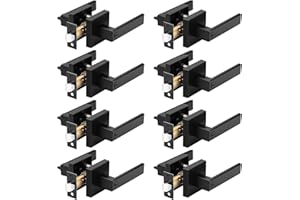 Probrico 8 Pack Privacy Door Handles,Heavy Duty Matte Black Door Lever Hardware,Keyless Interior Door Knob Lockset for Bedroom Bathroom