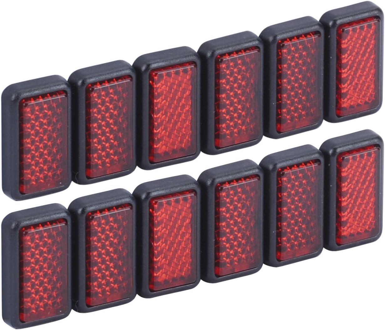 HR 12310101 Automobile Safety Reflectors - Pack of 2x6 - Made in Germany - 4.45 x 1.22 x 0.31 inches Practical Reflectors Set - Universal Use on The Vehicle, at The House, The Garage or on Your Bike